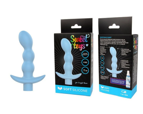 Голубой вибратор Sweet Toys - 11 см.