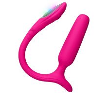 Розовый анальный вибратор с клиторальной стимуляцией Lush Anal