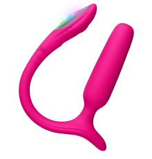 Розовый анальный вибратор с клиторальной стимуляцией Lush Anal