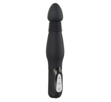 Чёрный анальный вибратор Thrusting Anal Vibe - 23,5 см.