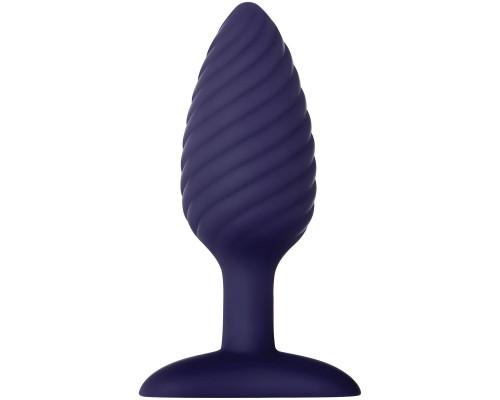 Синяя анальная пробка с вибрацией и пультом ДУ Wicked Twister - 12 см.