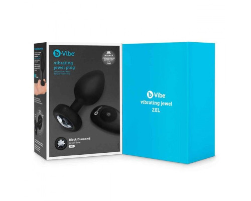 Черная вибропробка Vibrating Jewel Plug XXL - 12 см.