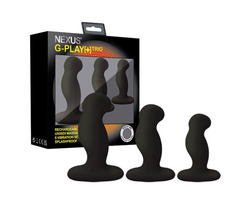 Набор из 3 черных вибровтулок Nexus G-Play+ Trio