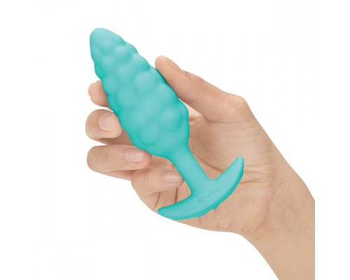 Мятный рельефный анальный виброплаг Bump - 12 см.