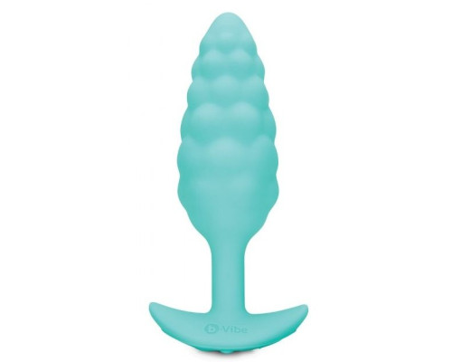 Мятный рельефный анальный виброплаг Bump - 12 см.