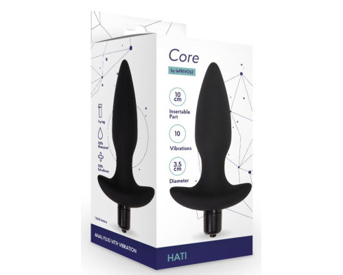 Черная анальная вибропробка Hati - 14,5 см.