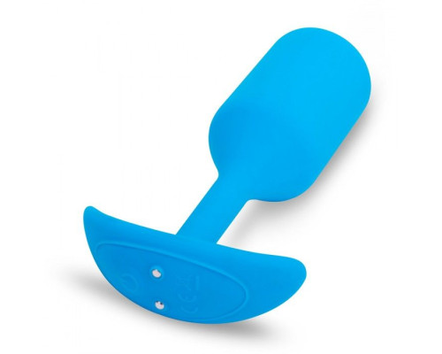 Голубая вибропробка для ношения B-vibe Snug Plug 3 - 12,4 см.