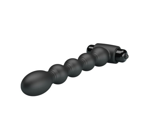 Черный анальный вибромассажер Lynn - 18,2 см.