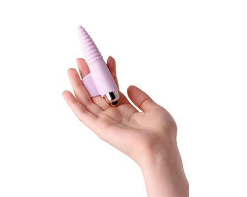 Нежно-розовая вибронасадка на палец для анальной стимуляции JOS NOVA - 9 см.