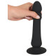 Черный анальный стимулятор с поступательными движениями и пультом ДУ Anal Thruster - 19,5 см.