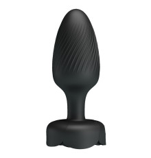 Черная анальная вибропробка с подсветкой Osborn - 9,8 см.