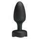 Черная анальная вибропробка с подсветкой Osborn - 9,8 см.