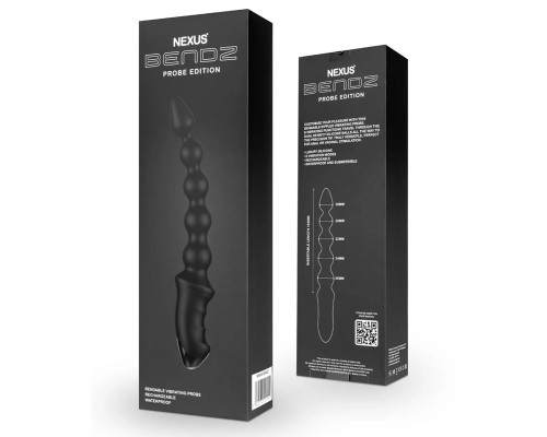 Черный гибкий вибростимулятор Nexus Bendz - 29,2 см.