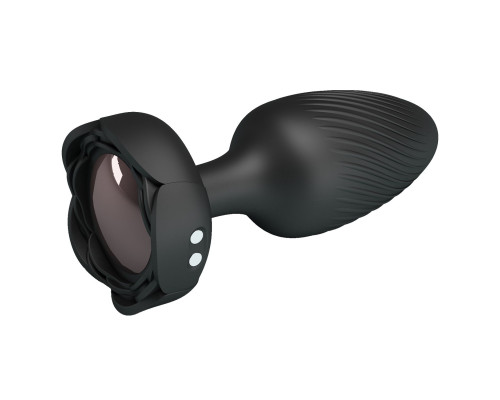 Черная анальная вибропробка с подсветкой Osborn - 9,8 см.