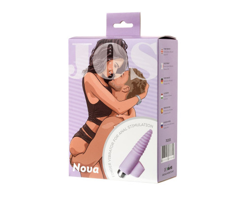 Нежно-розовая вибронасадка на палец для анальной стимуляции JOS NOVA - 9 см.