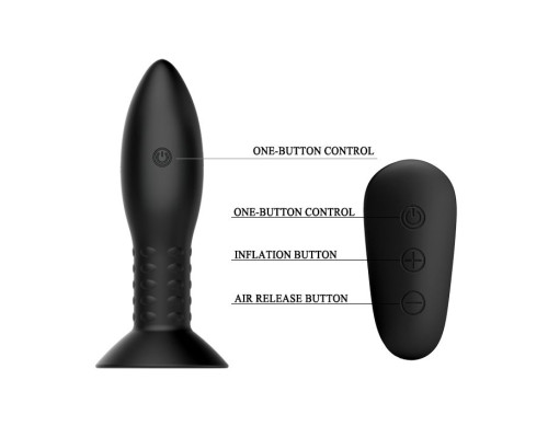 Черный анальный стимулятор с вибрацией - 13 см.