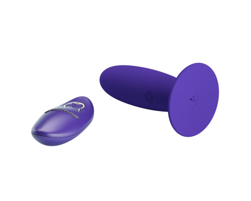 Фиолетовый анальный вибростимулятор Remote Control Vibrating Plug Youth - 11 см.