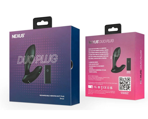 Черная анальная вибровтулка Nexus Duo Plug - 9,8 см.