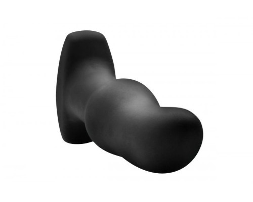 Черная вибропробка Model M Curved Rimming Plug with Remote - 15 см.