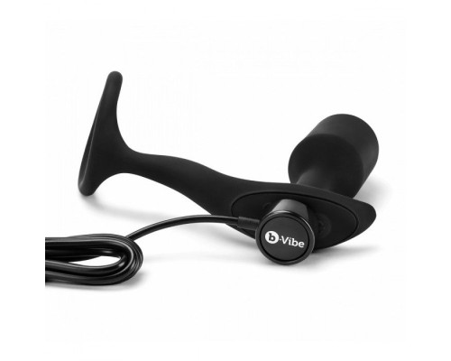 Черная анальная вибропробка с эрекционным кольцом Vibrating Snug   Tug M