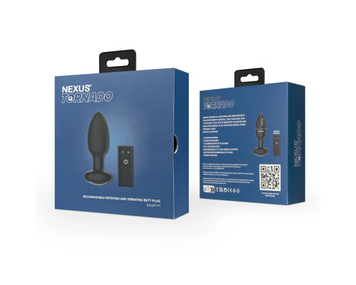 Черная анальная вибровтулка Nexus Tornado Medium с функцией вращения