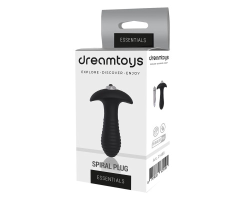 Черный анальный вибромассажер SPIRAL PLUG - 11 см.