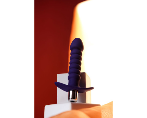 Фиолетовый анальный вибратор Condal - 14 см.