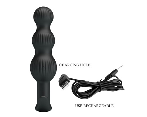 Черный анальный вибростимулятор Sidney - 10,9 см.