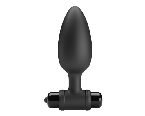 Черная анальная пробка с вибрацией - 11,5 см.
