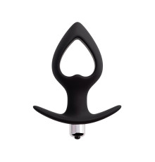 Черная вибровтулка с полой серединой в виде сердечка Cordis M - 14 см.