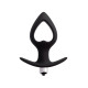 Черная вибровтулка с полой серединой в виде сердечка Cordis M - 14 см.