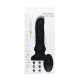 Черный фрикционный вибратор Silicone Vibrating   Thrusting Plug with Remote Control - 17,1 см.