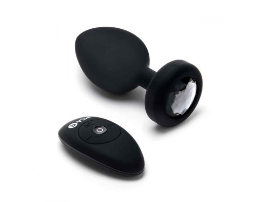 Черная вибропробка Vibrating Jewel Plug XXL - 12 см.