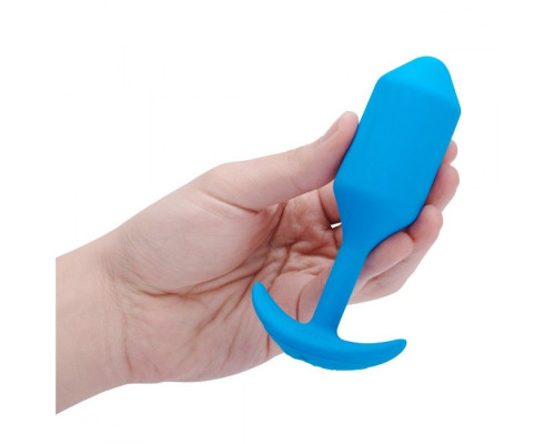 Голубая вибропробка для ношения B-vibe Snug Plug 3 - 12,4 см.