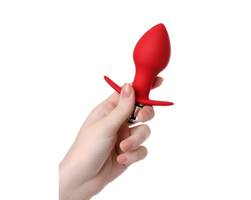Красная анальная вибровтулка Glam - 9,7 см.