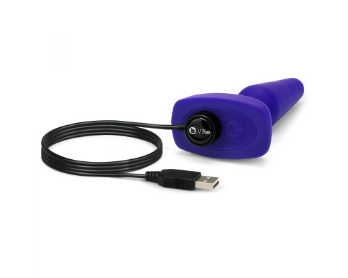 Фиолетовая анальная вибропробка с 3 источниками вибрации TRIO REMOTE CONTROL PLUG  PURPLE - 13,5 см.