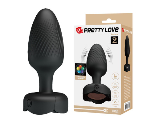 Черная анальная вибропробка с подсветкой Varian - 10,8 см.