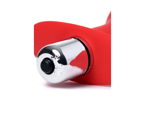 Красная анальная вибровтулка Glam - 9,7 см.