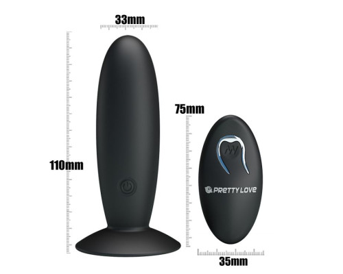 Анальная пробка с вибрацией и пультом управления Remote Control Vibrating Plug - 11 см.