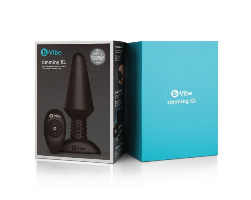 Большая чёрная вибропробка Rimming Plug XL - 16 см.