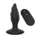 Черная анальная вибропробка Angelina Remote Rotating Plug - 14 см.