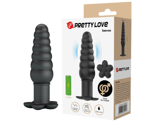 Черный анальный вибростимулятор Imron - 11 см.