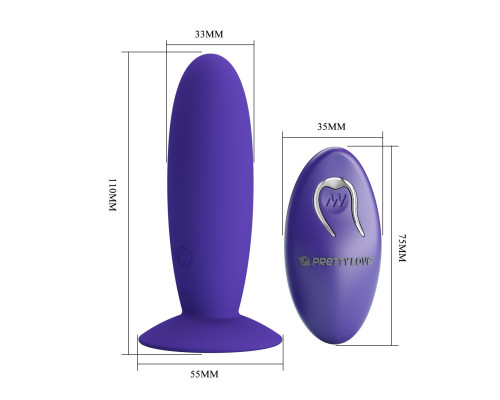 Фиолетовый анальный вибростимулятор Remote Control Vibrating Plug Youth - 11 см.
