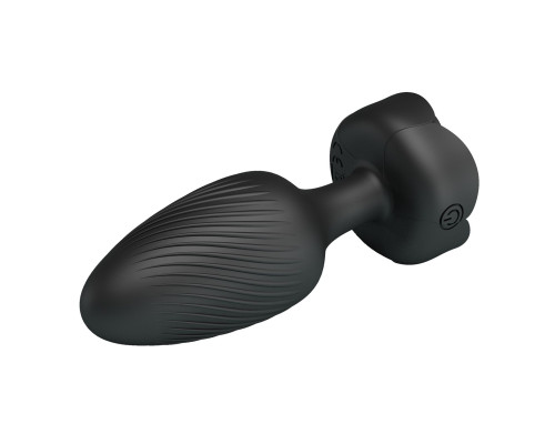 Черная анальная вибропробка с подсветкой Varian - 10,8 см.