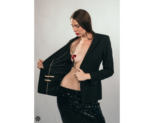 Красные пэстисы-сердечки Gipsy с черными кисточками