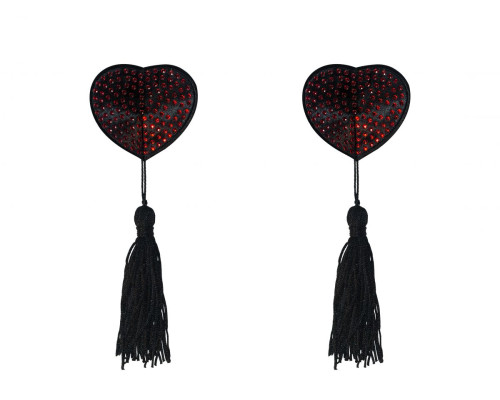 Черно-красные пэстисы-сердечки Evans с кисточками