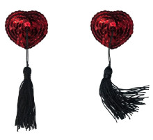 Красные пэстисы-сердечки Gipsy с черными кисточками