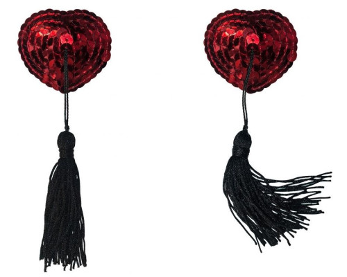 Красные пэстисы-сердечки Gipsy с черными кисточками