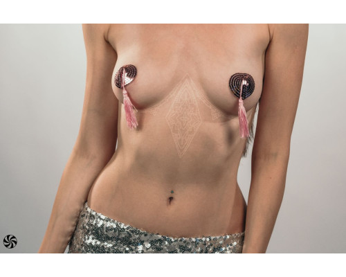 Розовые пэстисы-сердечки Gipsy с кисточками