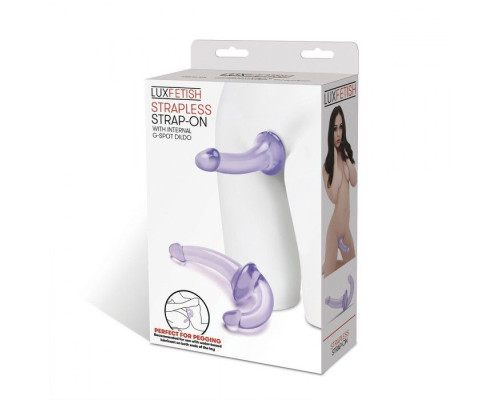 Фиолетовый безремневой страпон Strapless Strap-On